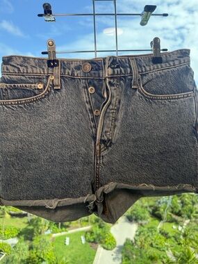 rag & bone High Waist Denim Shorts in Faded Blue